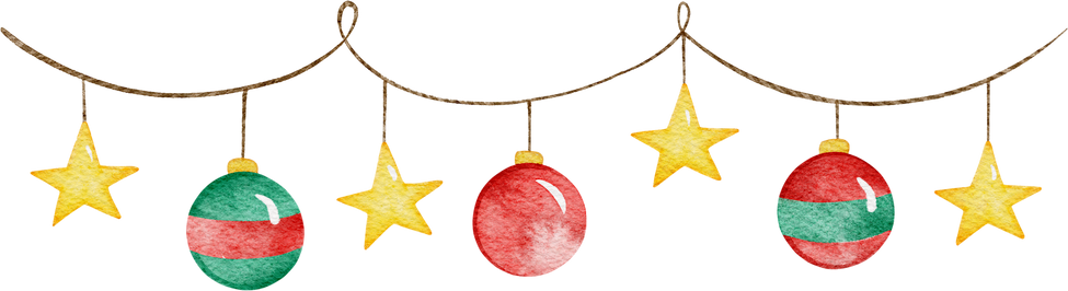 Watercolor Christmas garland illustration